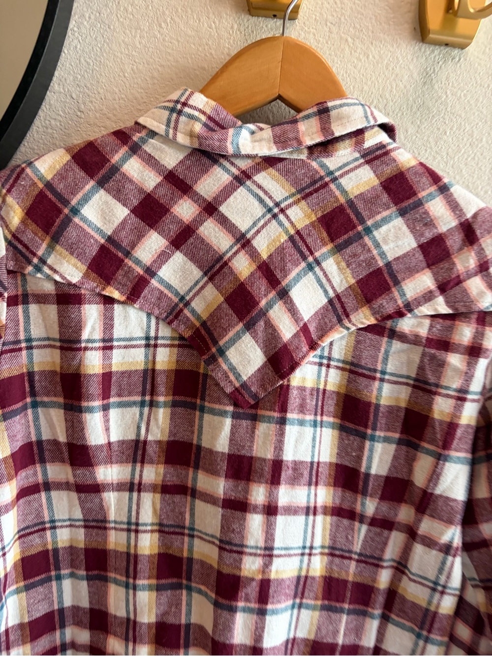 Wrangler NWT Retro Shirt Womens Red Pearl Snap Plaid Flannel Long Sleeve Small - Picture 7 of 7